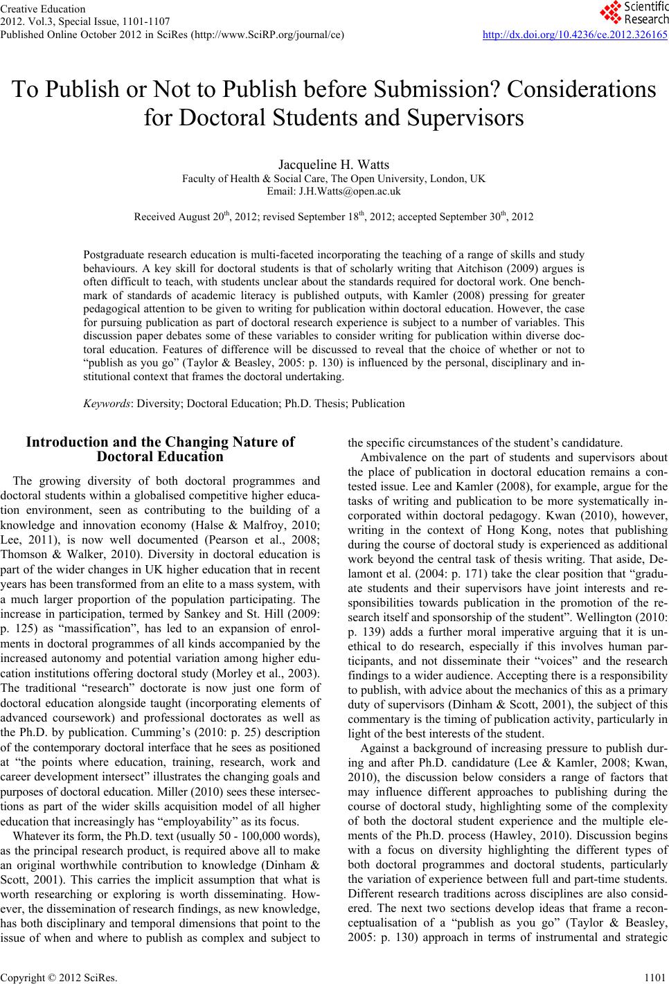 Publishing phd thesis springer