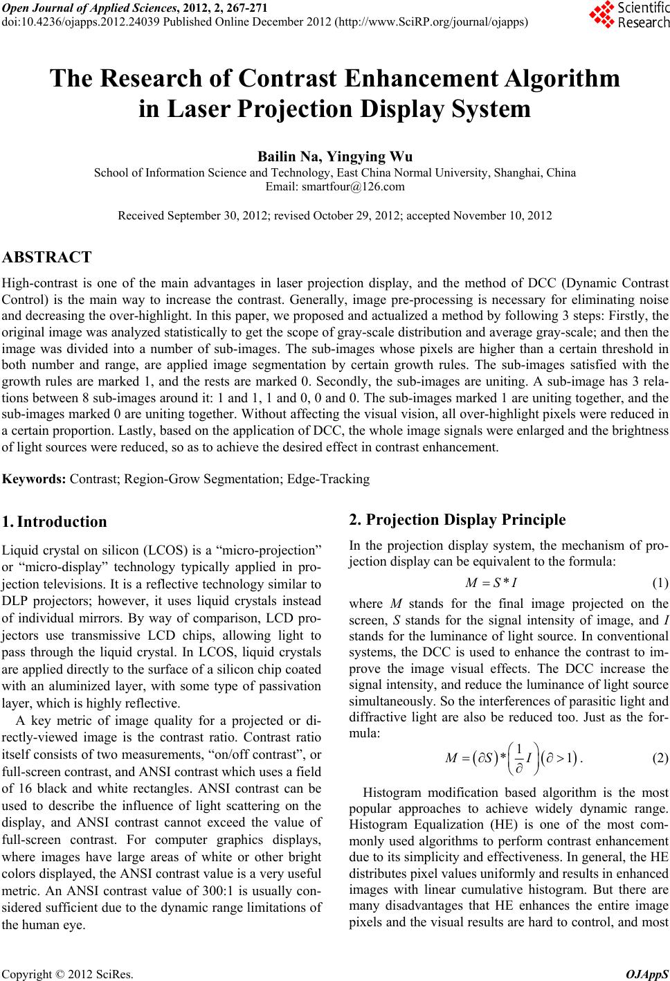 Research papers in image enhancement