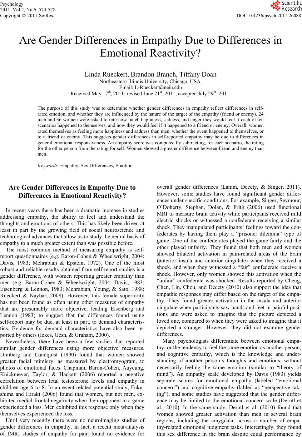 Free essay on empathy