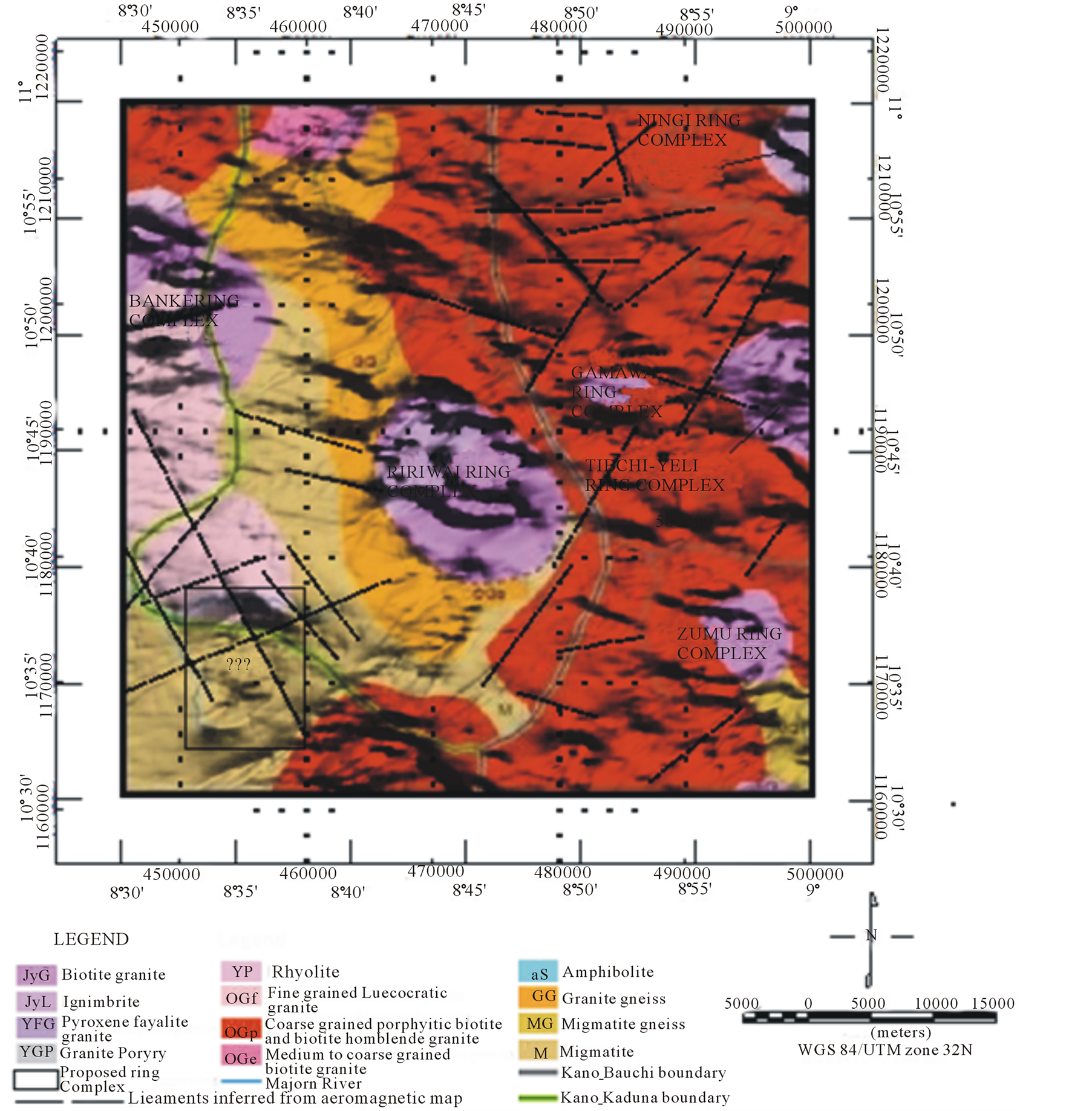 An Interpretation of Structures from the Aeromagnetic Field over a ...