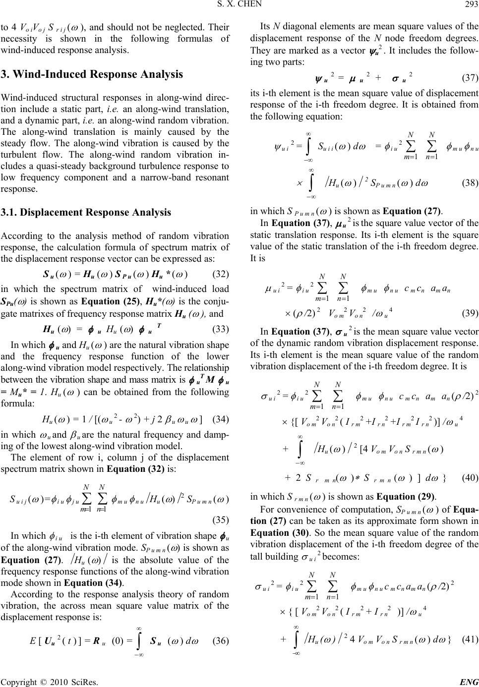A More Precise Computation of Along Wind Dynamic Response Analysis for ...