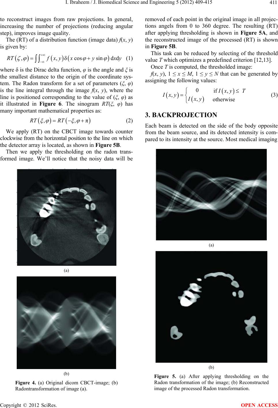 Reduction of artifacts in dental cone beam CT images to improve the ...