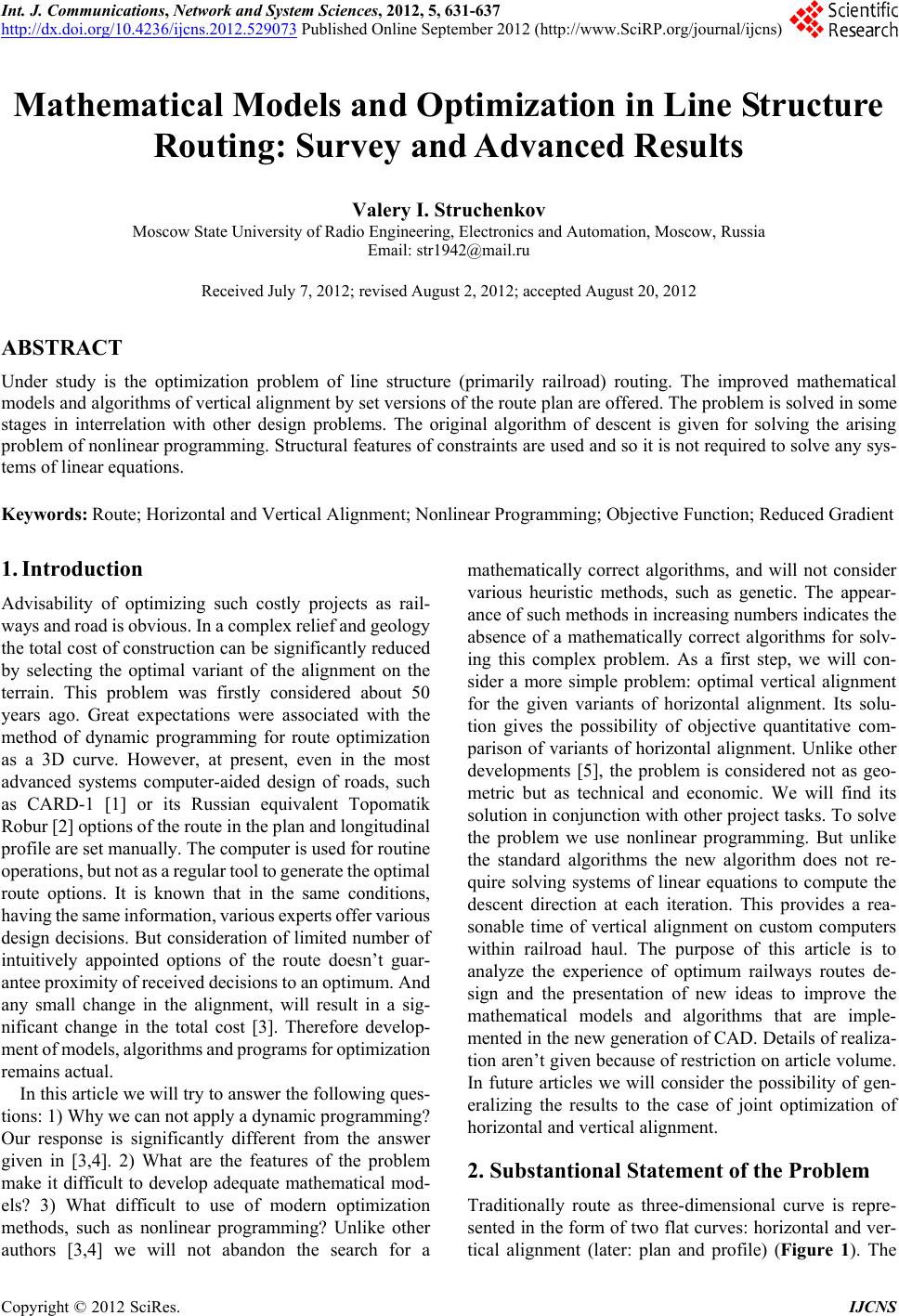 Mathematical Models and Optimization in Line Structure Routing: Survey ...