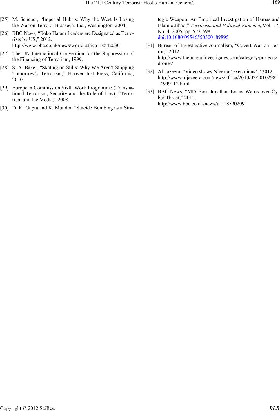 The 21st Century Terrorist Hostis Humani Generis? The 21st Century Terrorist Hostis Humani Generis?