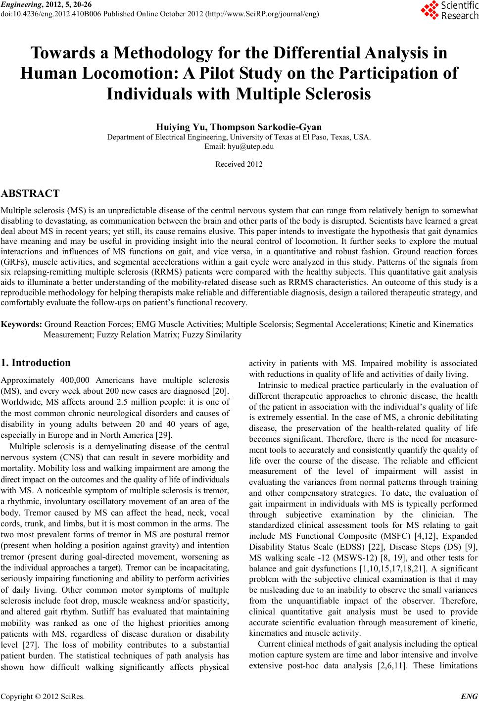 Towards a Methodology for the Differential Analysis in Human