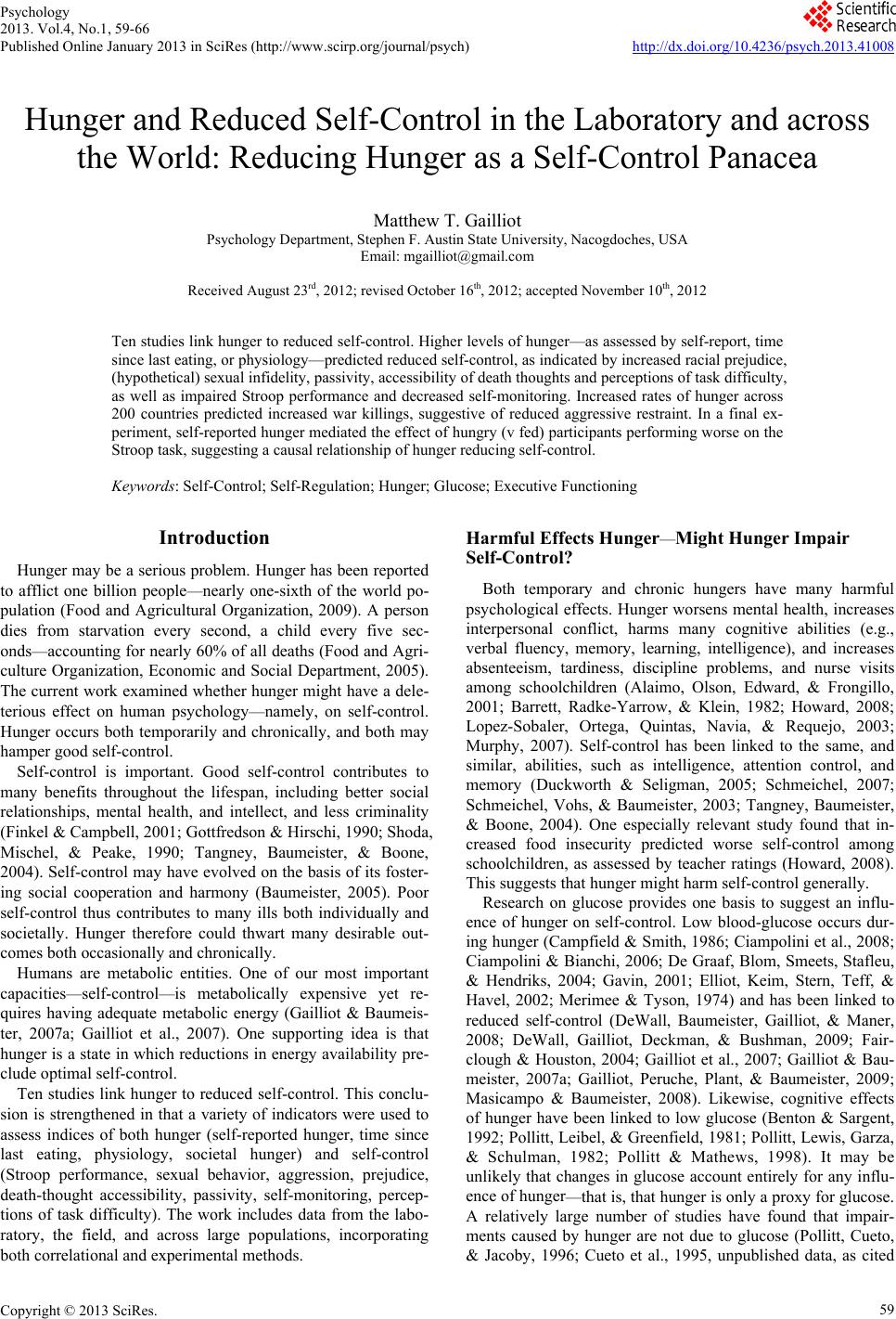Executive Function Not Panacea For >> Hunger And Reduced Self Control In The Laboratory And Across Executive Function Not Panacea For >> Hunger And Reduced Self Control In The Laboratory And Across