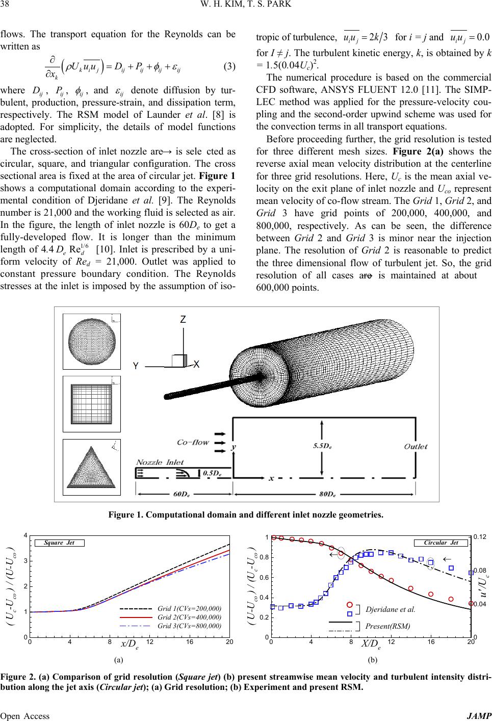 Effects of Noncircular Inlet on the Flow Structures in Turbulent Jets