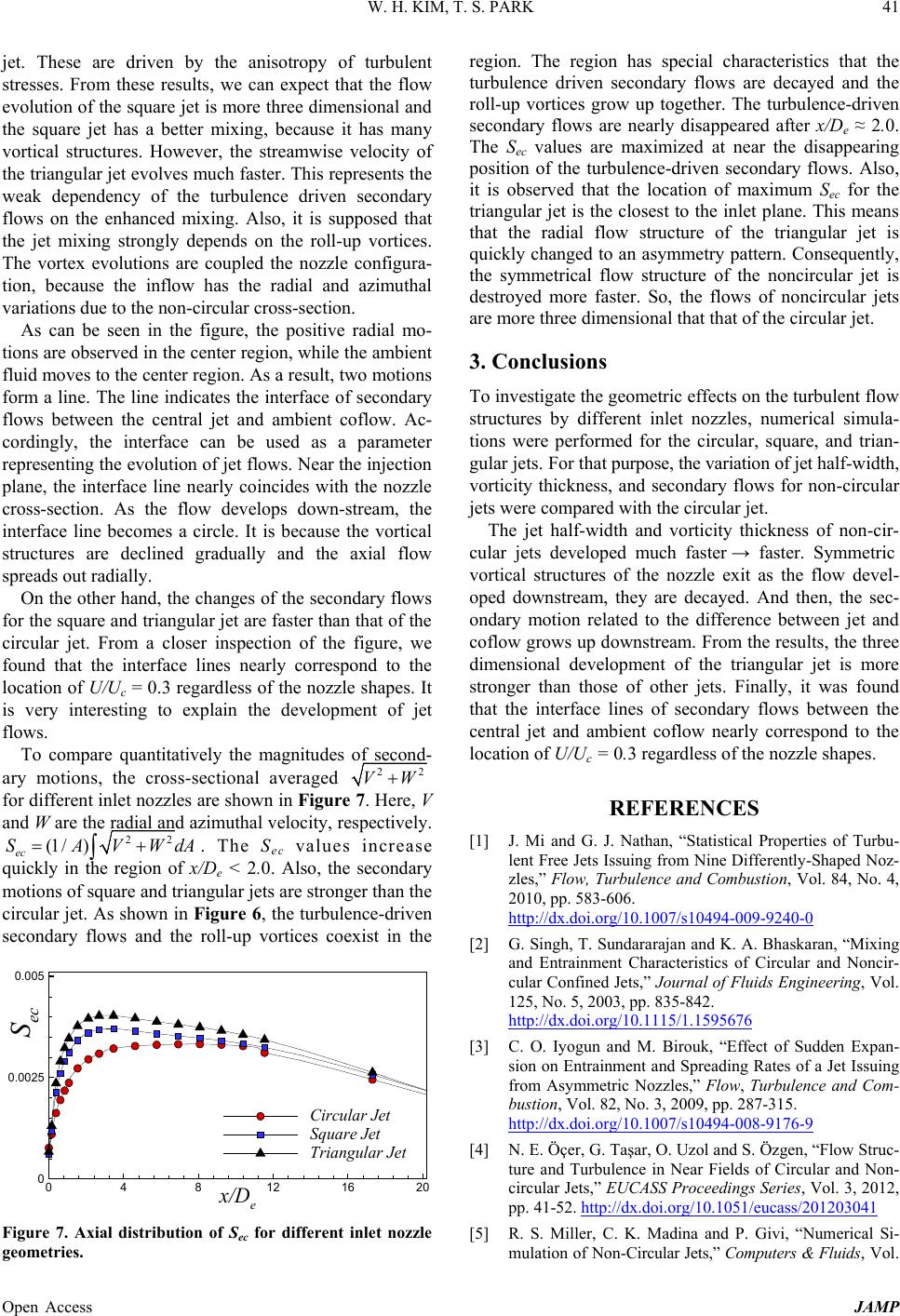 Effects of Noncircular Inlet on the Flow Structures in Turbulent Jets