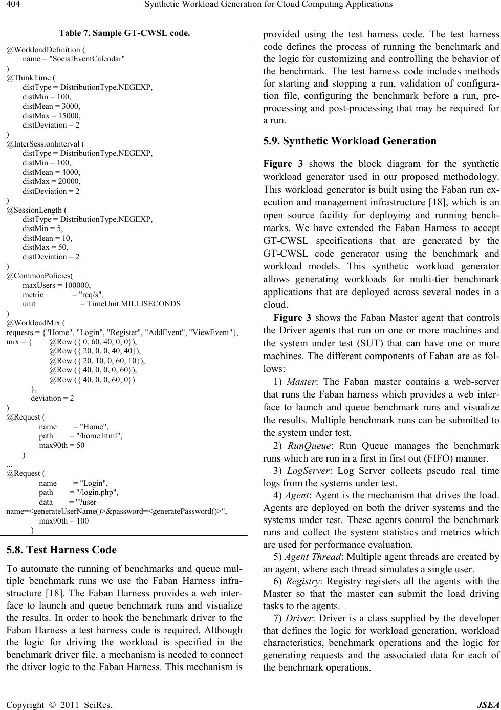 Synthetic Workload Generation for Cloud Computing Applications