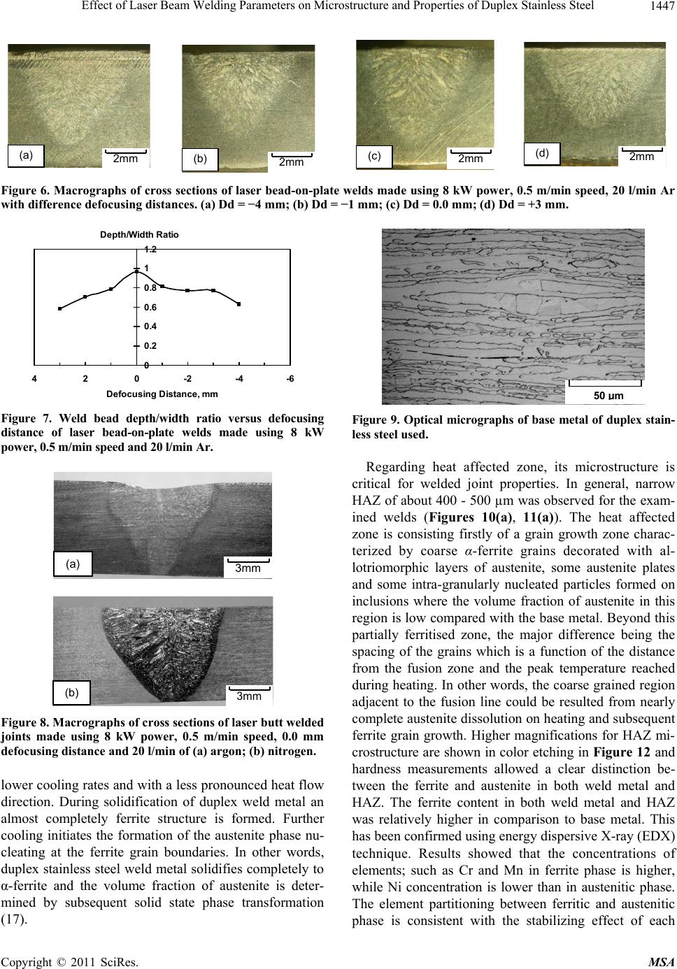 Effect of Laser Beam Welding Parameters on Microstructure and ...