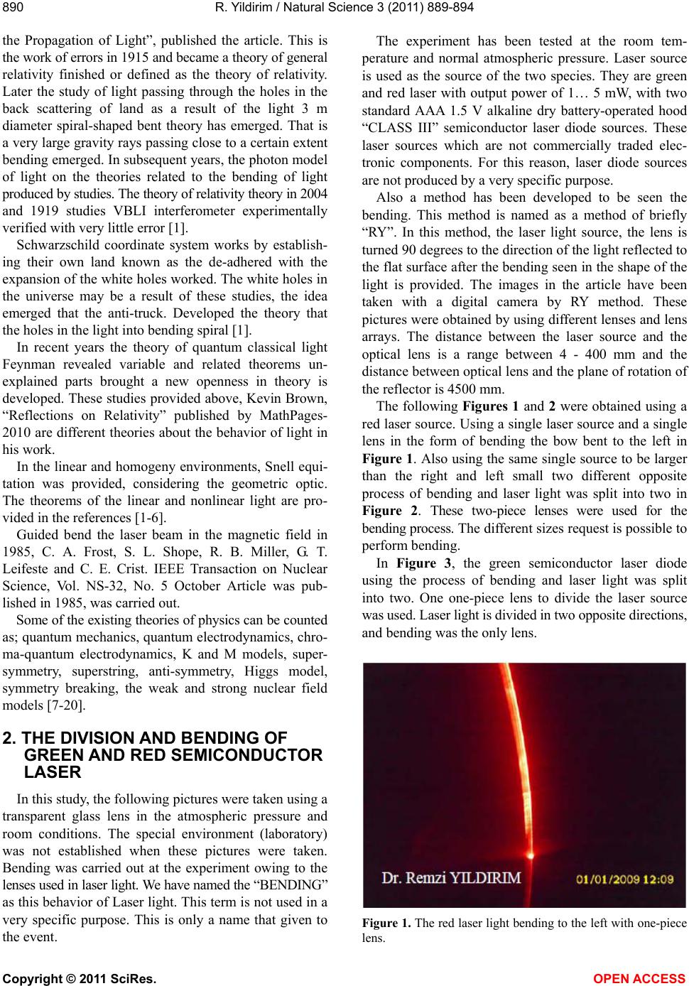 The division and bending of green and red semiconductor laser light at ...