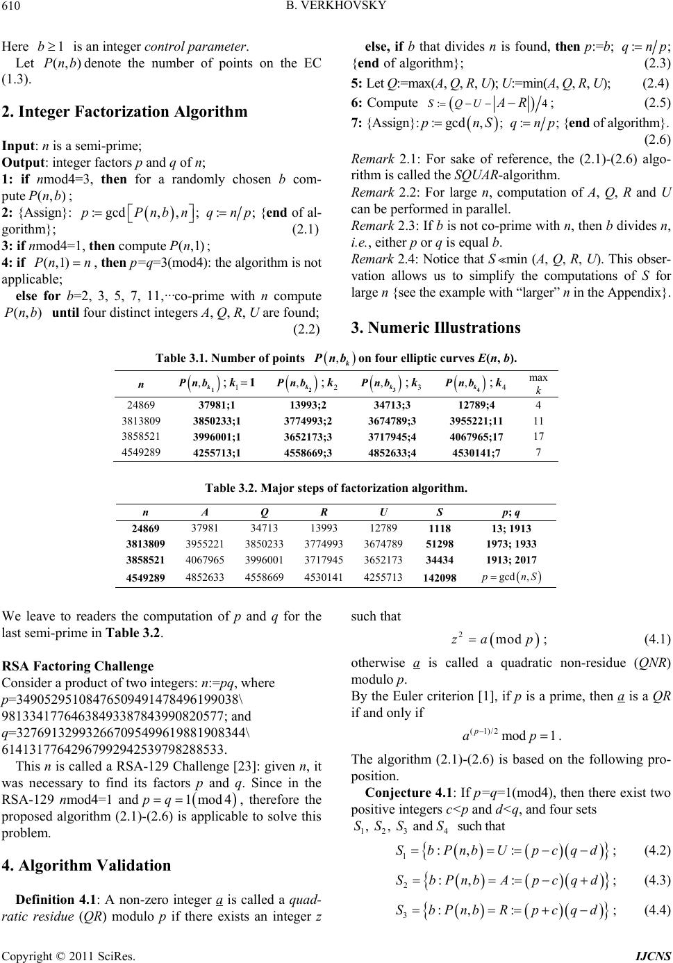 Integer Factorization of Semi-Primes Based on Analysis of a Sequence of ...