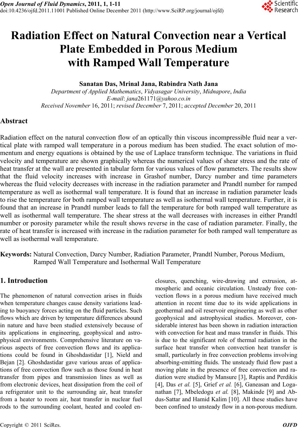 Radiation Effect on Natural Convection Near a Vertical Plate Embedded ...